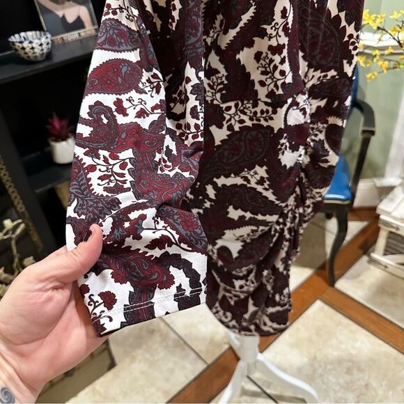 ELOQUII Paisley Long Sleeve Stretch Jersey Dress Size 18 - Picture 6 of 16